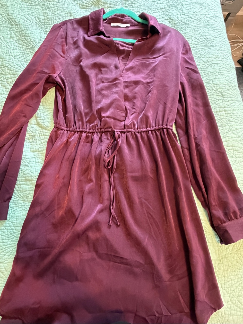 Burgundy long sleeve dress